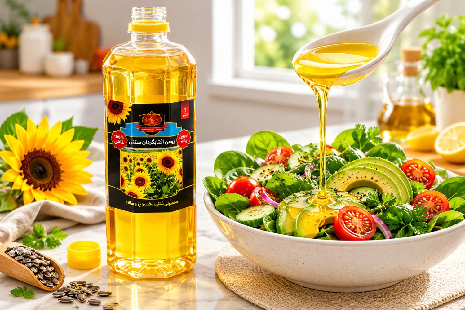 روغن آفتابگردان مدل سنتی هورا وزن ۱ لیتر